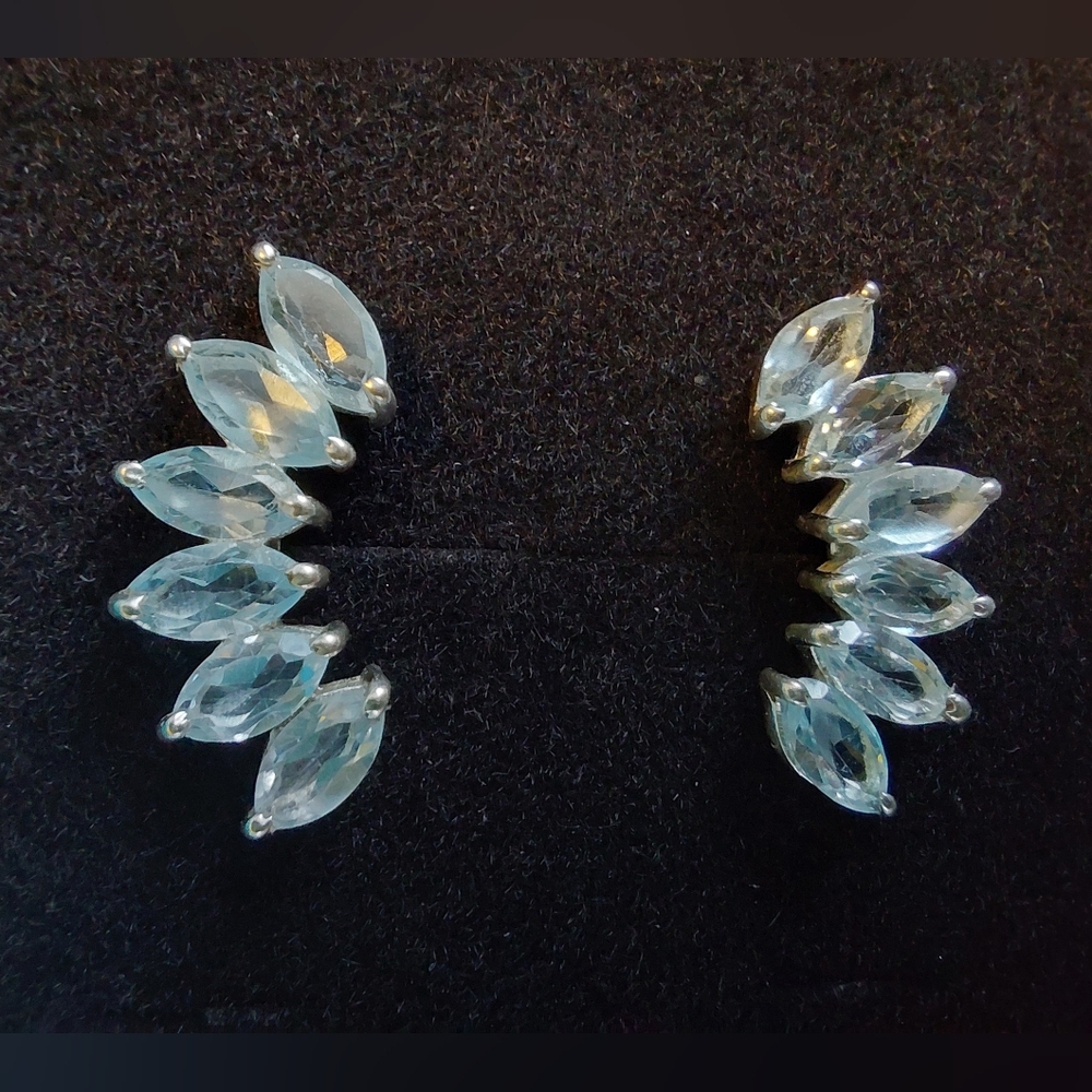 Light Blue Topaz Statement Earrings